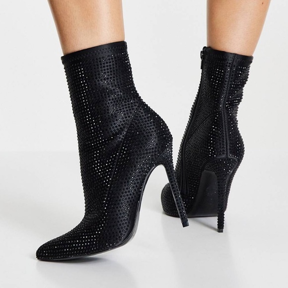 ASOS EMBELLISHED SOCK BOOTIES - Picture 1 of 4